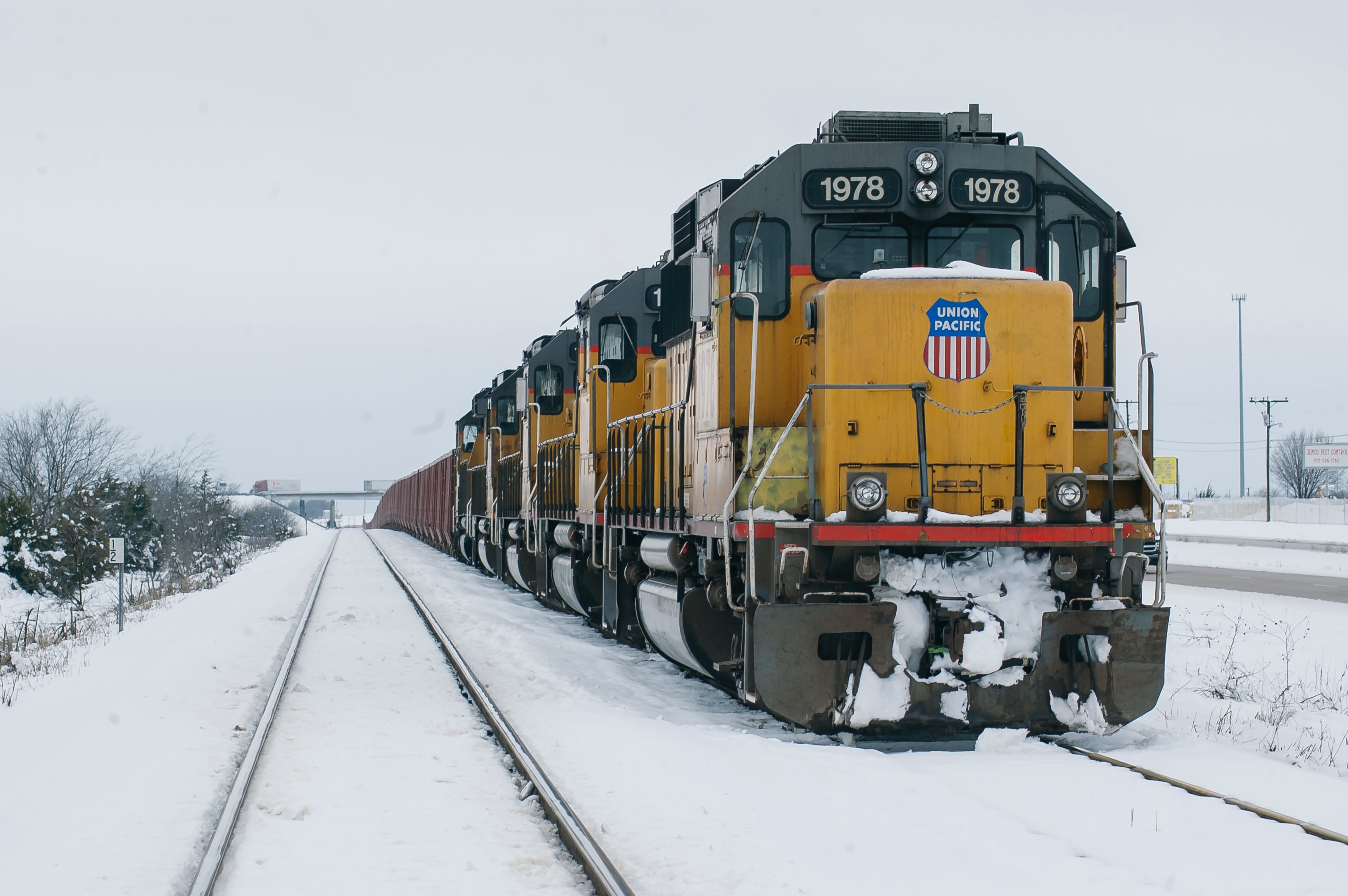 Train on a snowy day